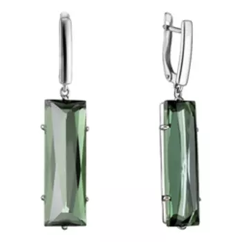 Серебряные серьги с празиолитами