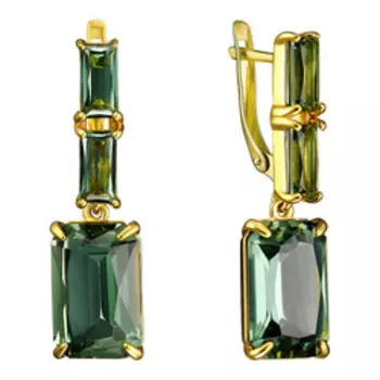 Серебряные серьги с празиолитами