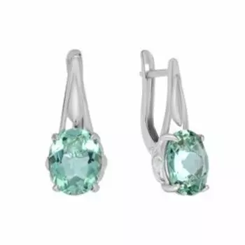 Серебряные серьги с празиолитами