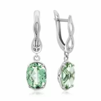 Серебряные серьги с празиолитами