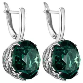 Серебряные серьги с празиолитами