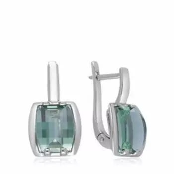 Серебряные серьги с празиолитами