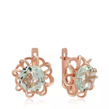 Серебряные серьги с празиолитами