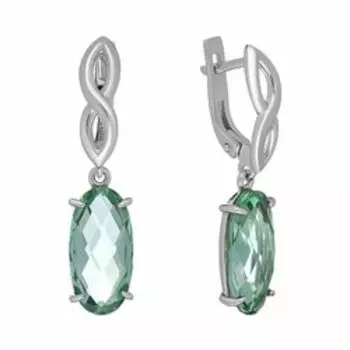 Серебряные серьги с празиолитами