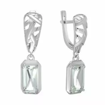 Серебряные серьги с празиолитами