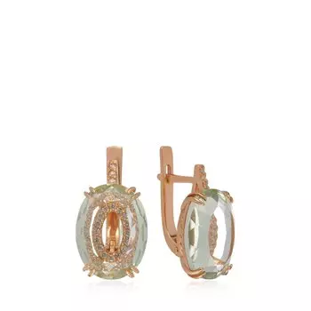 Серебряные серьги с празиолитами