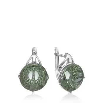 Серебряные серьги с празиолитами