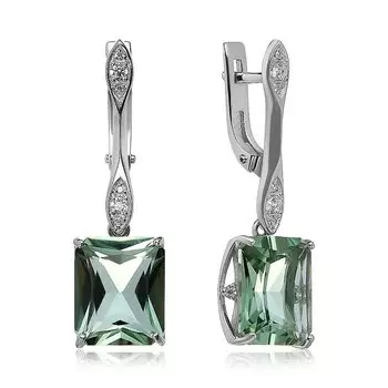 Серебряные серьги с празиолитами