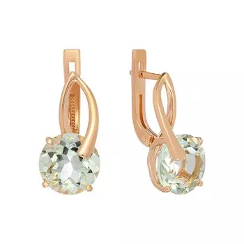 Серебряные серьги с празиолитами