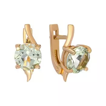 Серебряные серьги с празиолитами