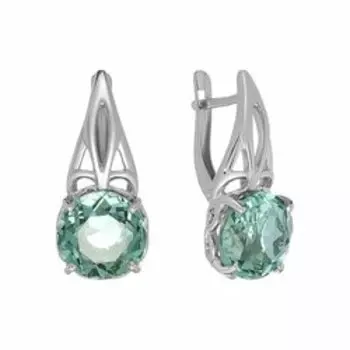 Серебряные серьги с празиолитами
