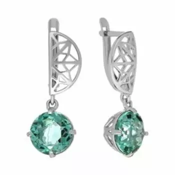 Серебряные серьги с празиолитами