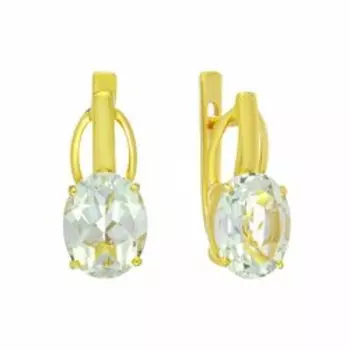 Серебряные серьги с празиолитами