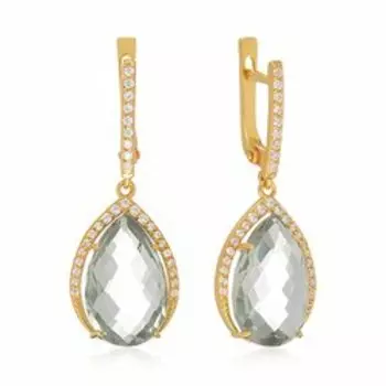 Серебряные серьги с празиолитами