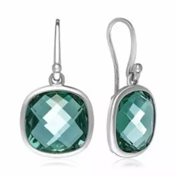 Серебряные серьги с празиолитами