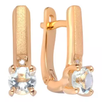 Серебряные серьги с празиолитами и бриллиантами