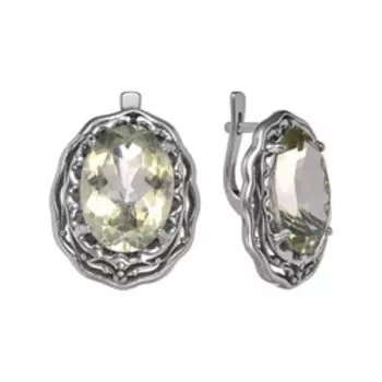 Серебряные серьги с празиолитом