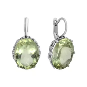 Серебряные серьги с празиолитом