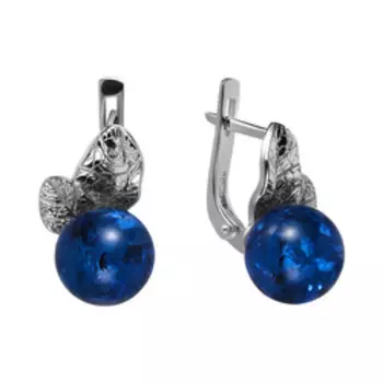 Серебряные серьги с янтарем