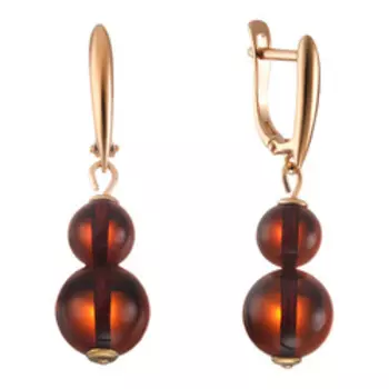 Серебряные серьги с янтарем