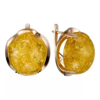 Серебряные серьги с янтарем