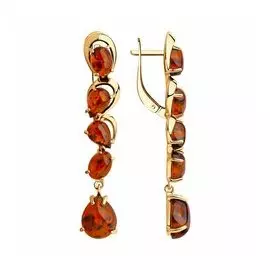 Серебряные серьги с янтарем