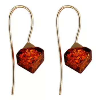 Серебряные серьги с янтарем