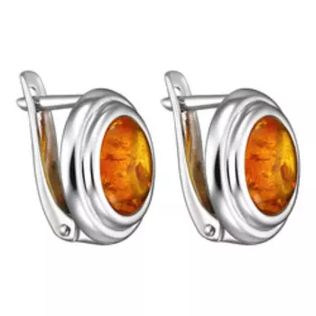 Серебряные серьги с янтарем