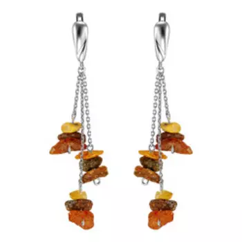 Серебряные серьги с янтарем