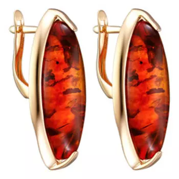 Серебряные серьги с янтарем