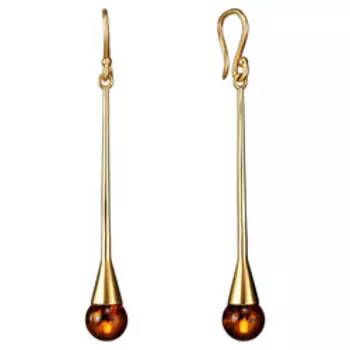 Серебряные серьги с янтарем