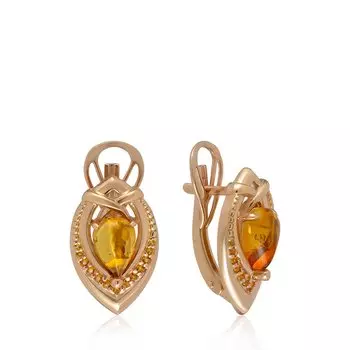 Серебряные серьги с янтарем