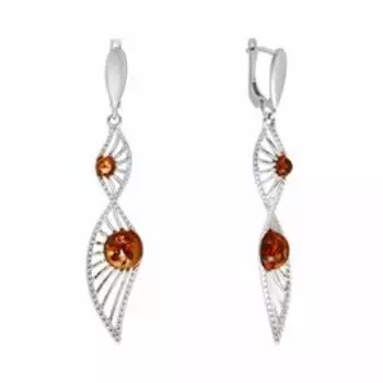 Серебряные серьги с янтарем