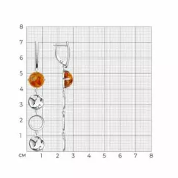 Серебряные серьги с янтарем