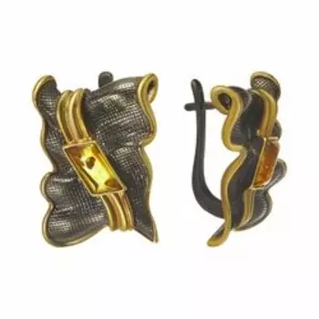 Серебряные серьги с янтарем