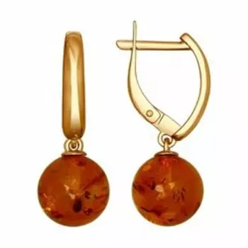 Серебряные серьги с янтарём