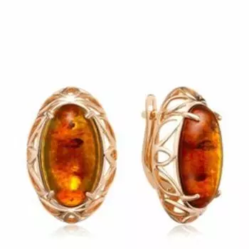 Серебряные серьги с янтарём