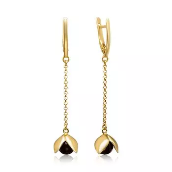 Серебряные серьги с янтарём