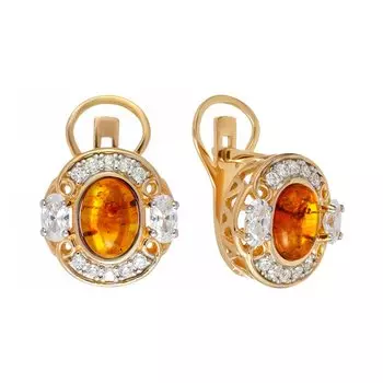 Серебряные серьги с янтарём