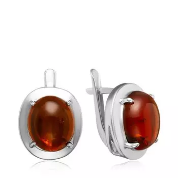 Серебряные серьги с янтарём