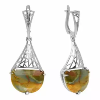 Серебряные серьги с яшмой