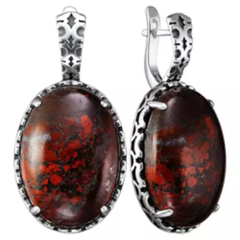 Серебряные серьги с яшмой