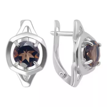 Серебряные серьги с раухтопазами