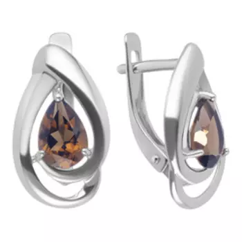 Серебряные серьги с раухтопазами