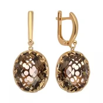 Серебряные серьги с раухтопазами