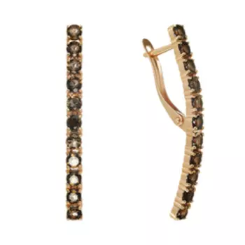 Серебряные серьги с раухтопазами