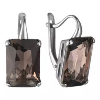 Серебряные серьги с раухтопазами