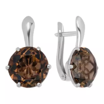 Серебряные серьги с раухтопазами