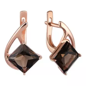 Серебряные серьги с раухтопазами