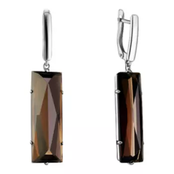 Серебряные серьги с раухтопазами